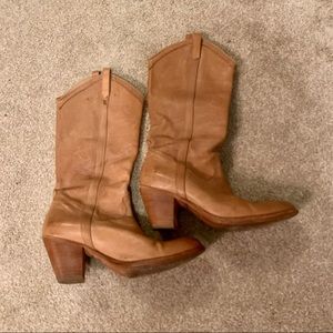Frye Genuine Leather Cowgirl Boots